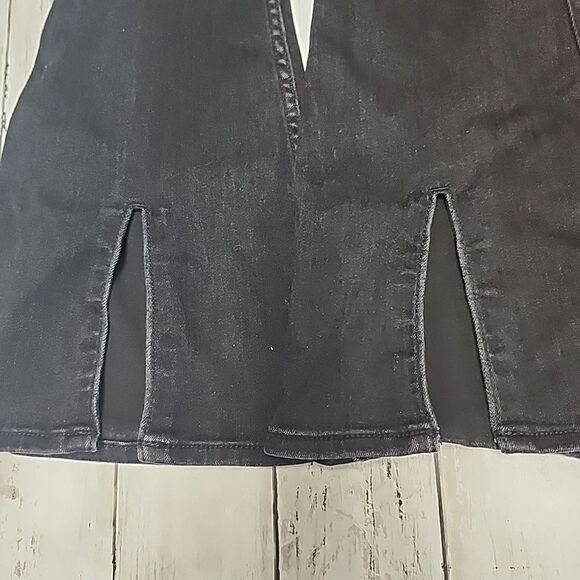 Hollister Women’s Mid-Rise Flare Black Denim Jeans Split Hem Sz3 - Picture 10 of 12